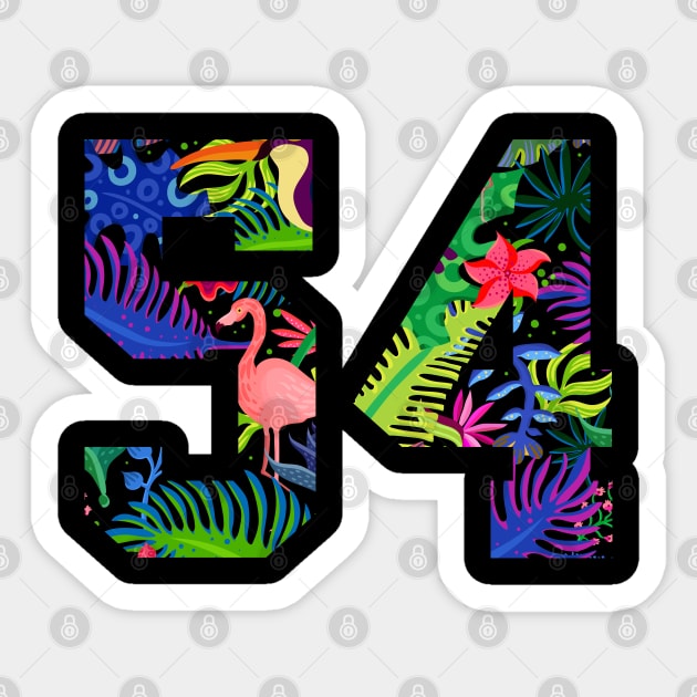 Floral Number 54 Sticker by Eric Okore